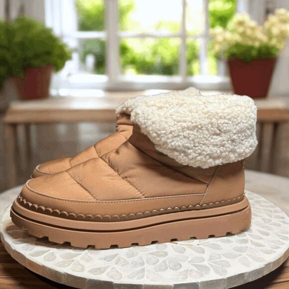 Sam Edelman Ozie Insulated Quilted Sherpa Fold‑Over Puffer Winter Boots Women’s - Picture 5 of 13